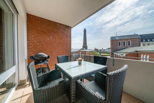 Borkum Ferienwohnung Aurelia - Balkon mit Blick auf Neuen Leuchtturm