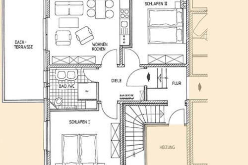 Borkum Ferienwohnung Haus Leuchtfeuer - Grundriss