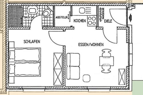 Borkum Ferienwohnung Leuchtbake - Grundriss