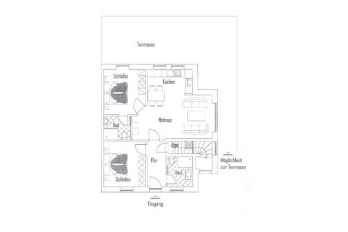 Borkum Ferienwohnung Nordseestube - Grundriss