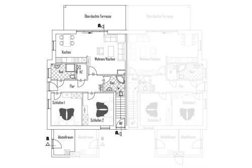 Borkum Ferienwohnung Piratenbraut - Grundriss
