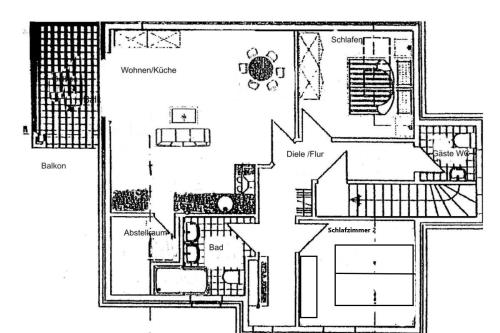 Borkum Ferienwohnung Seestern - grundriss