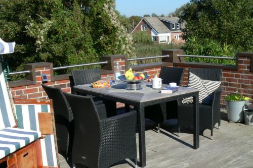 Borkum Ferienwohnung Wattwurm - Terrasse
