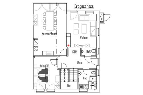Borkum Ferienwohnung Wellenklang - Grundriss