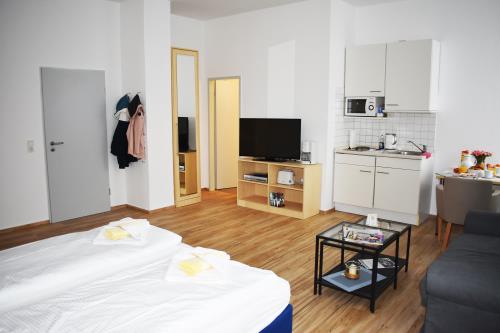 Borkum Ferienwohnung Haus Posthus - Appartement 107 - Blick durch App. 107