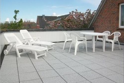 Borkum Ferienwohnungen Weiß - Seepferdchen - Terrasse