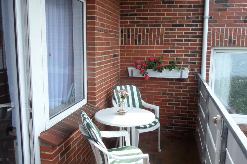 Borkum Ferienwohnung Haus Ebeling / Wohnung Seehundsbank - Balkon