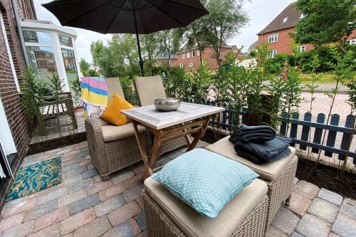 Borkum Ferienwohnung Haus Windröschen - App. 1 - Appartement 1 · Terrasse