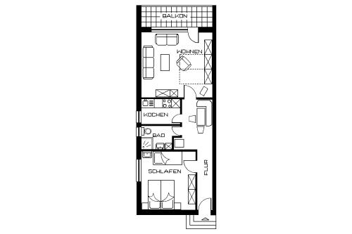 Borkum Ferienwohnung am Südstrand - Am Südstrand - Grundriss
