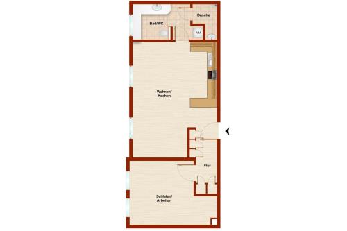 Borkum Ferienwohnung Kolibri - Grundriss