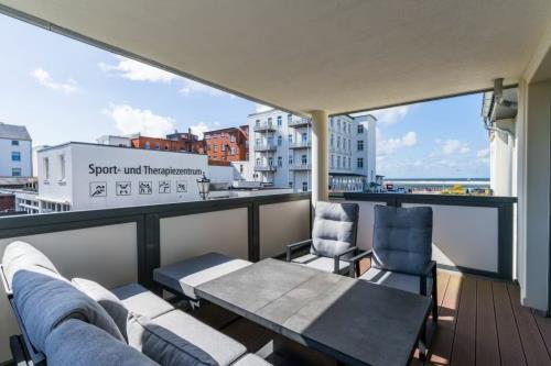 Borkum Ferienwohnung Meeresloge mit Meerblick - Balkon
