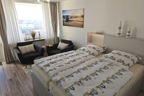 Borkum Ferienwohnung Morgensonne - Schlafen   Wohnen