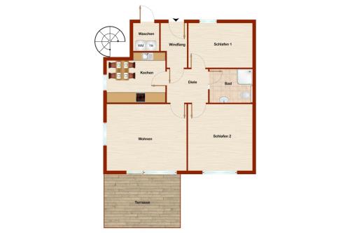 Borkum Ferienwohnung Sonnenseite - Grundriss