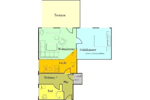 Borkum Ferienwohnungen Unterm Reetdach - Wohnung 5 - Grundriss Wohnung 5