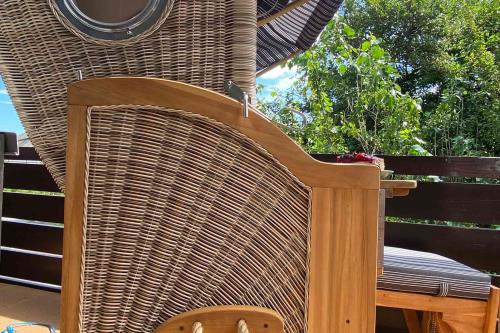 Langeoog Ferienwohnung Bude & Sofa - Strankorb Seitenansicht Verena