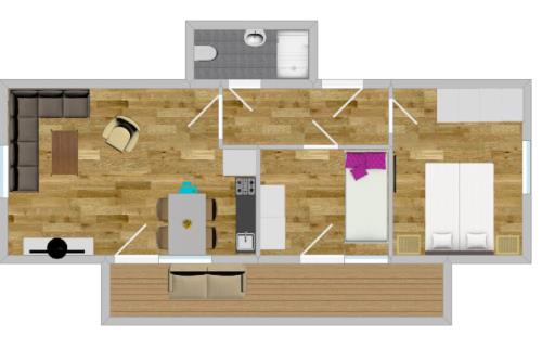 Langeoog Ferienwohnung Bude & Sofa &#9825; - Grundriss BudeSofa 1024x602