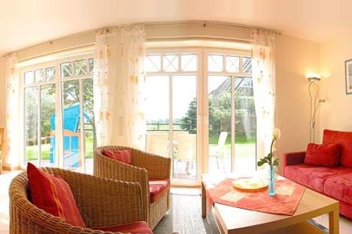 Langeoog Ferienwohnung De Veermaster - Wohnzimmer/Terrasse