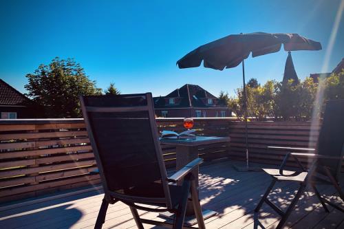 Langeoog Ferienwohnung Haus Kalmar - Wohnung Melkhörn - Melkhörn - großer Balkon in Südlage