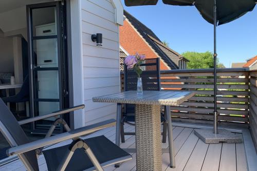 Langeoog Ferienwohnung Haus Kalmar - Wohnung Osterhook - Osterhook Balkon