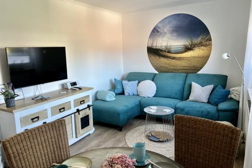 Langeoog Ferienwohnung Haus Wilken - Steuerbord - Großer Flachbildschirm drehbar