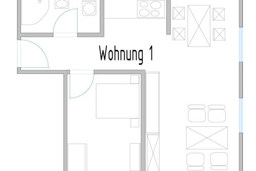 Langeoog Ferienwohnung Haus Apollonia - Wohnung 1 - Grundriss