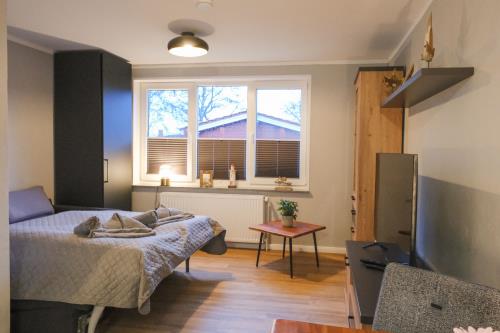 Langeoog Ferienwohnung Kleen Füürtoorn - Wohn/ Schlafbereich