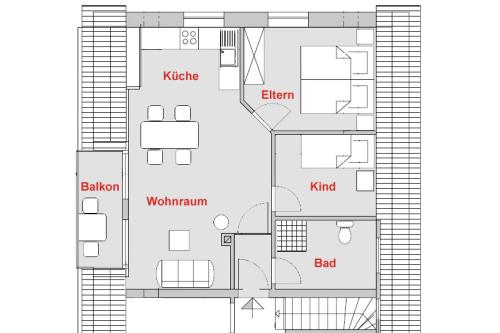 Langeoog Ferienwohnung Süderloog - Abelius - Grundriss