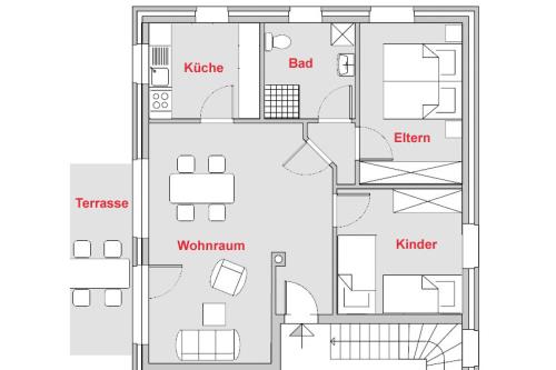 Langeoog Ferienwohnung Süderloog - Hans Lüken - Grundriss