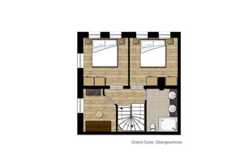 Langeoog Hotel Suitenhotel Idyll Heckenrose ****garni - 5 Grand - Grundriss OG