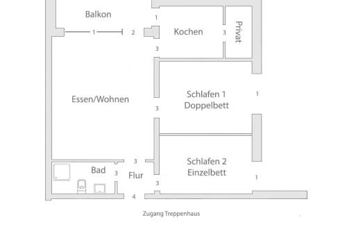 Langeoog Ferienwohnung Inselnüst - Grundriss