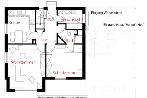 Langeoog Ferienwohnung Haus Anne-Gret - Grundriss EG.