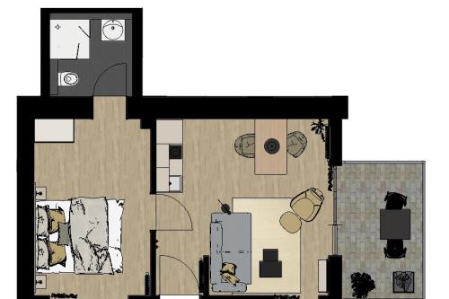 Langeoog Ferienwohnung Lüttje Juweel ***** - Grundriss