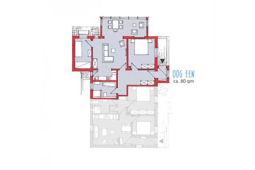 Langeoog Ferienwohnung meer Langeoog - oog een - Grundriss
