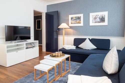 Spiekeroog Ferienwohnung Alte Liebe Nr. 5 - Wohnzimmer mit Schlafmöglichkeit