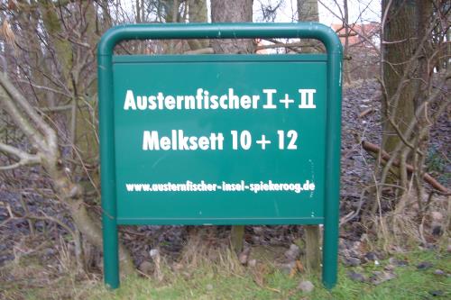Spiekeroog Ferienhaus Austernfischer II 2a - Schild am Zuweg