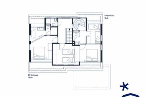 Spiekeroog Ferienhaus Drömhuus - Grundrisse Ost & West, Obergeschoss