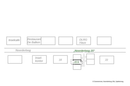 Spiekeroog Ferienwohnung Dünenrose - Lage der Dünenrose im Noorderloog