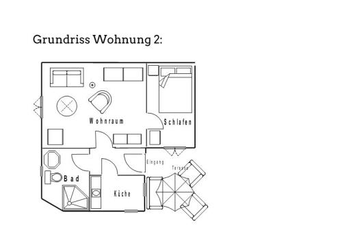 Spiekeroog Ferienwohnung Haus Bargmann - 2 - Grundriss 