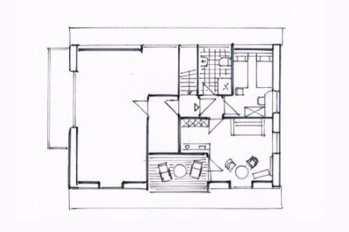 Spiekeroog Ferienwohnung Haus Bi d&#39; Utkiek 20 - Ost - Grundriss Wohnung Ost