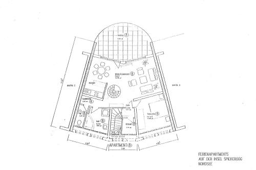 Spiekeroog Ferienwohnung Haus Krönchen Whg. 8 - Grundriss Obergeschoss