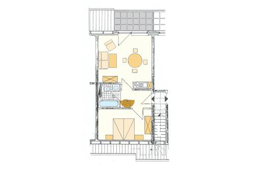 Spiekeroog Ferienwohnung Haus &quot;Lieke Deeler&quot; - 11 - Wohnungsgrundriss (Einrichtungsbeispiel)