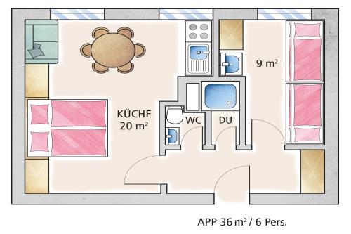 Spiekeroog Ferienwohnung Haus Seerose - Ev. Familienferienstätte-  - Wohnung 10 - Ausstattung 1