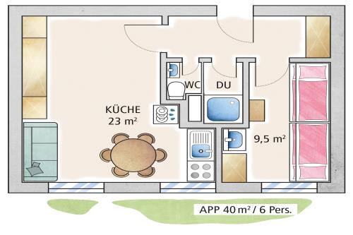 Spiekeroog Ferienwohnung Haus Seerose - Ev. Familienferienstätte-  - Wohnung 16 Plus - Ausstattung 2