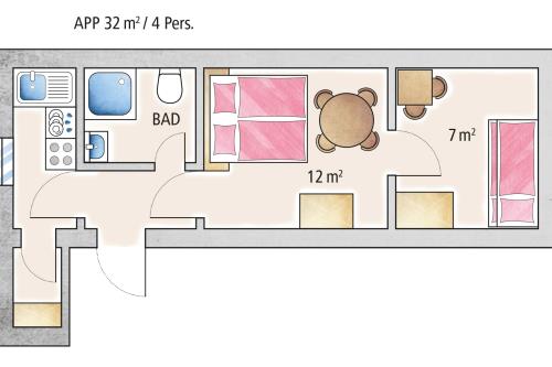 Spiekeroog Ferienwohnung Haus Seerose - Ev. Familienferienstätte-  - Wohnung 18 - Ausstattung 1