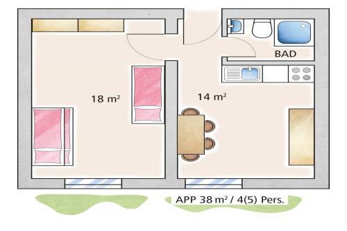Spiekeroog Ferienwohnung Haus Seerose - Ev. Familienferienstätte-  - Wohnung 19 - Ausstattung 2
