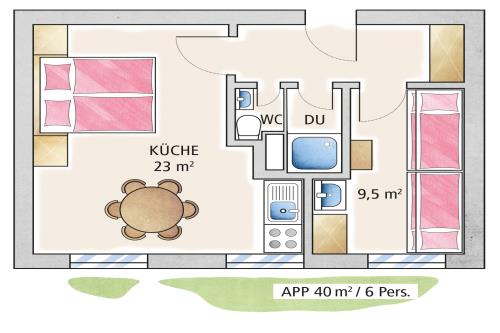 Spiekeroog Ferienwohnung Haus Seerose - Ev. Familienferienstätte-  - Wohnung 3 - Ausstattung 1