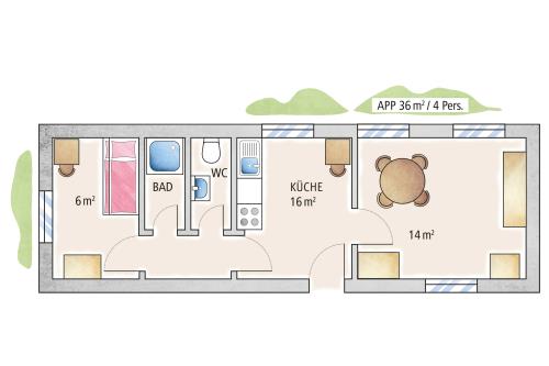 Spiekeroog Ferienwohnung Haus Seerose - Ev. Familienferienstätte-  - Wohnung 7 - Ausstattung 2