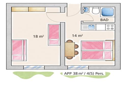 Spiekeroog Ferienwohnung Haus Seerose - Ev. Familienferienstätte-  - Wohnung 8 - Ausstattung 1