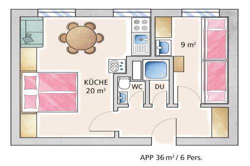 Spiekeroog Ferienwohnung Haus Seerose - Ev. Familienferienstätte-  - Wohung 13 Plus - Ausstattung 1