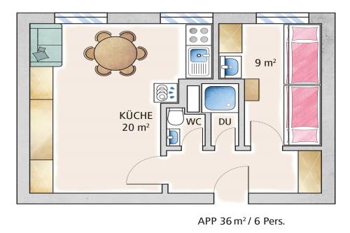 Spiekeroog Ferienwohnung Haus Seerose - Ev. Familienferienstätte-  - Wohung 13 Plus - Ausstattung 2